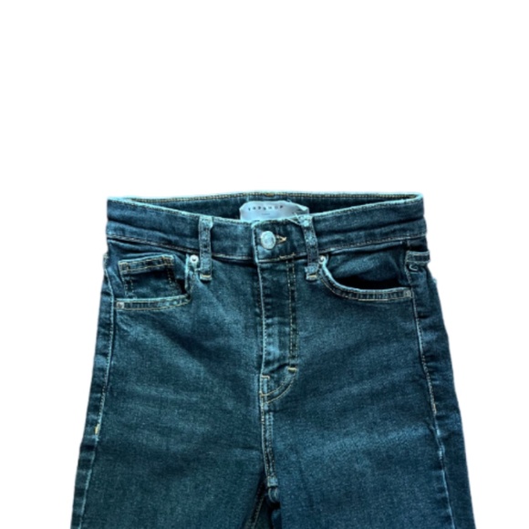 Topshop Jamie High Waist Super Skinny Torn-Off Ankle Cropped Size 24 - Picture 4 of 5